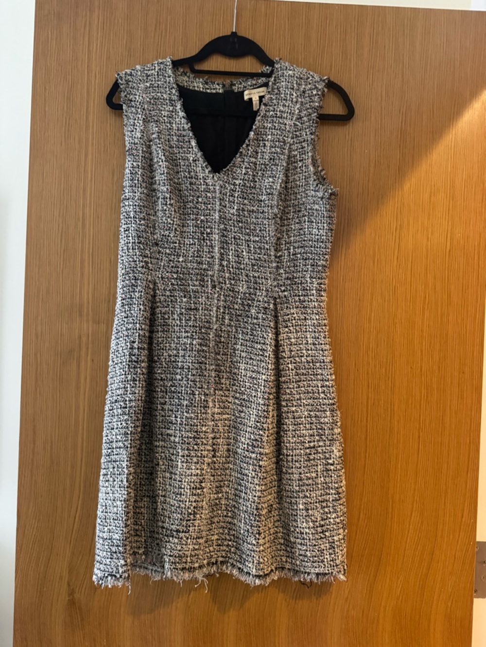Rebecca Taylor Black and White Tweed Midi Dress